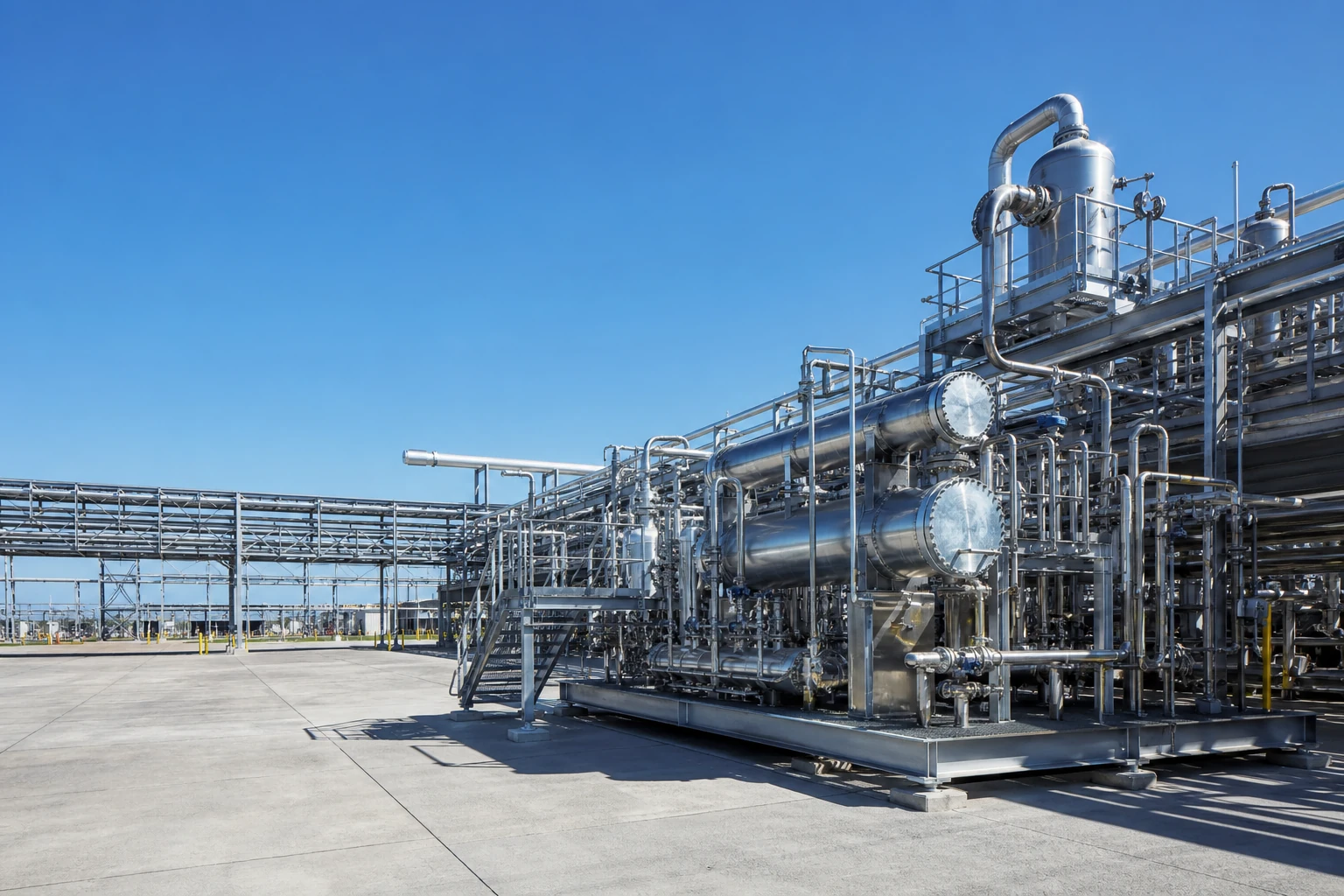 Modern modular process equipment at a contemporary plant