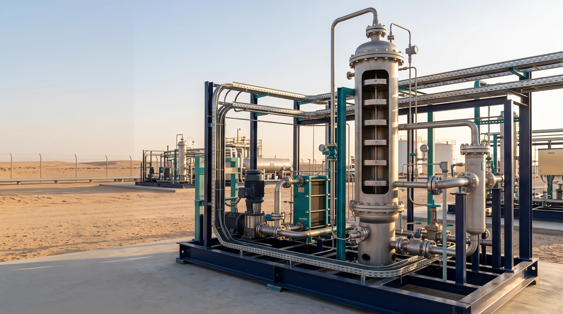 Gas dehydration and glycol regeneration process package