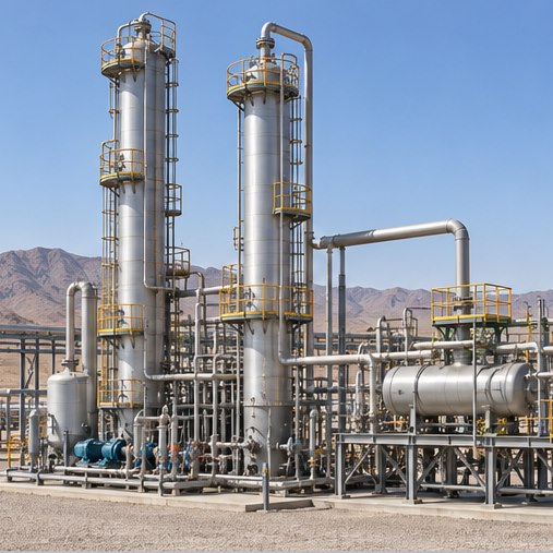 پکیج نم‌زدایی گاز و بازیابی گلایکول با کنتاکتور و مدار گردش