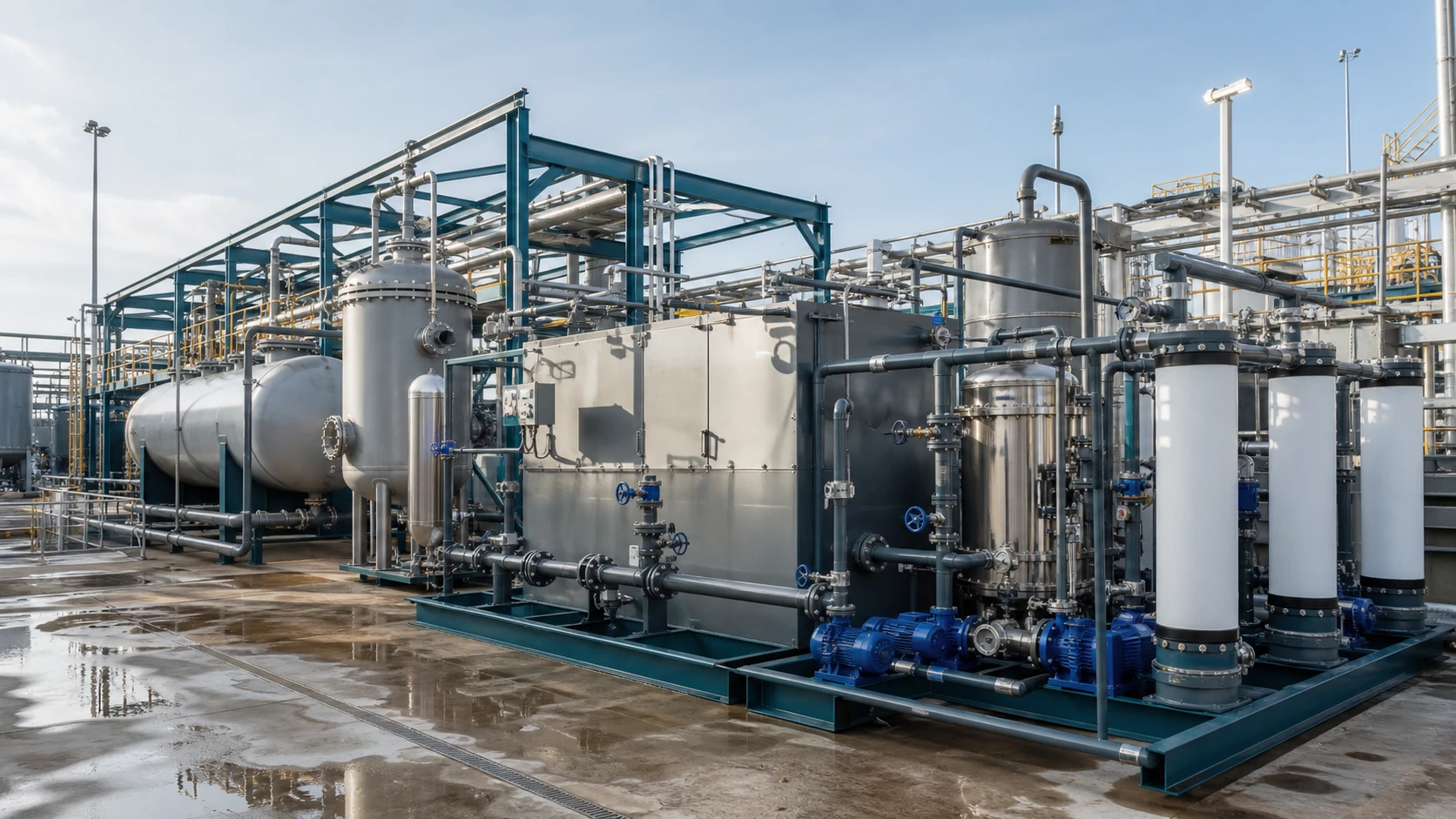 Produced water and industrial waste treatment system
